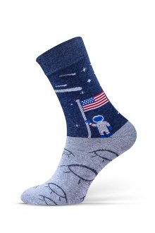 Dámské ponožky Raketa - Sesto Senso šedá s potiskem 38-41