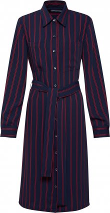 Calvin Klein Košilové šaty \'FLUID STP SHIRT DRESS LS\' námořnická modř / červená