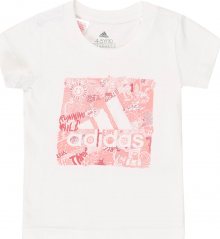 ADIDAS PERFORMANCE Funkční tričko pastelově červená / bílá / růžová