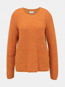 Oranžový svetr s příměsí vlny z alpaky VILA