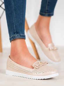 Luxusní dámské hnědé  baleríny bez podpatku