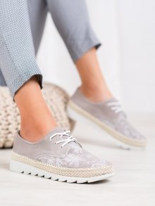Trendy hnědé  polobotky dámské bez podpatku