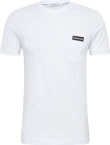 Calvin Klein Jeans Tričko bílá / černá