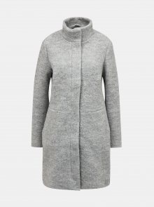 Světle šedý vlněný kabát VILA Alanis