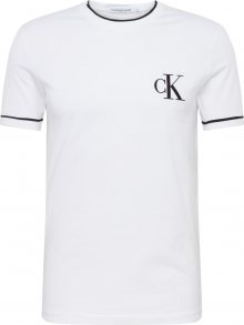 Calvin Klein Jeans Tričko \'TIPPING CK ESSENTIAL TEE\' černá / bílá