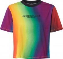 Calvin Klein Jeans Tričko \'BLUR AOP MDRN STRAIGHT CRP TEE\' mix barev