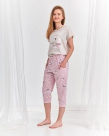 Taro Etna 2307 146-158 L\'20 Dívčí pyžamo 152 béžový melanž-světle růžová