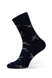 Panské ponožky Latadla - Sesto Senso tmavě modrá - vzor 43-46