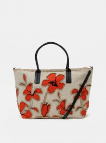 Béžová květovaná kabelka Desigual