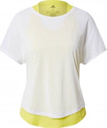ADIDAS PERFORMANCE Funkční tričko bílá / svítivě zelená
