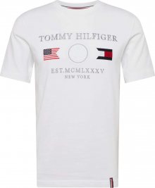 TOMMY HILFIGER Tričko červená / bílá / tmavě modrá