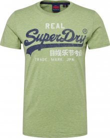 Superdry Tričko světle zelená / modrá / bílá
