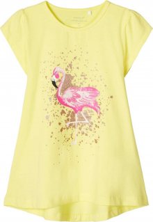 NAME IT Tričko \'NMFHAYE CAPSL TUNIC CAMP\' pink / žlutá