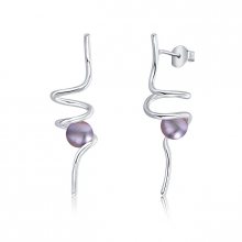 JwL Luxury Pearls Dlouhé stříbrné náušnice s perlou JL0636