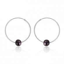 JwL Luxury Pearls Dlouhé stříbrné náušnice s pravými černými perlami JL0632