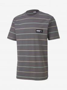 Tričko Puma Fusion Striped Tee Šedá