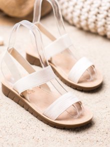Stylové dámské hnědé  sandály bez podpatku