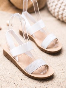 Komfortní  sandály šedo-stříbrné dámské bez podpatku