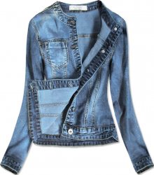 Krátká světle modrá dámská džínová bunda (C016) modrá XS (34)
