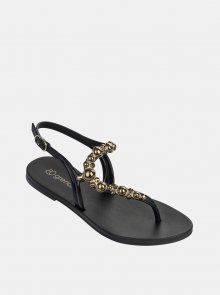Černé sandály s detaily ve zlaté barvě Grendha