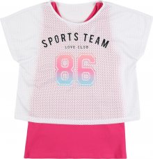 NAME IT Tričko pink / bílá
