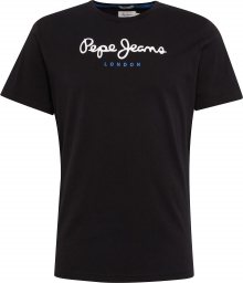 Pepe Jeans Tričko \'EGGO\' černá / bílá