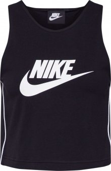 Nike Sportswear Top černá / bílá