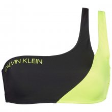 Calvin Klein černo-neonový horní díl plavek One Shoulder Bandeau - M