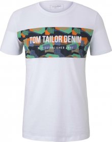 TOM TAILOR DENIM Tričko bílá / mix barev