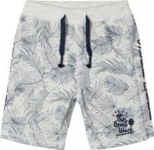 NAME IT Kalhoty \'NMMJAZZO LIGHT SWEAT LONG SHORTS UNB\' šedá / bílá