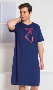 Pánská noční košile s krátkým rukávem Chilli | tmavě modrá | 3XL