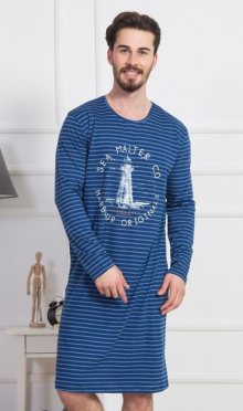 Pánská noční košile s dlouhým rukávem Maják | tmavě šedá | L