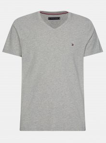 Světle šedé pánské basic tričko Tommy Hilfiger