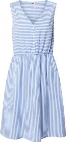 PIECES Letní šaty \'PCALEX SL DRESS\' kouřově modrá / bílá
