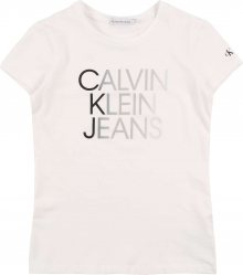 Calvin Klein Jeans Tričko černá / bílá / stříbrná
