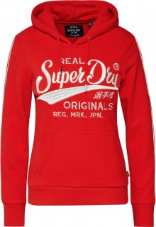 Superdry Mikina červená / bílá
