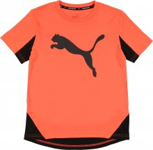 PUMA Funkční tričko černá / oranžově červená