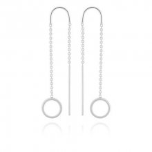 JVD Dlouhé stříbrné náušnice s kroužky SVLE0542XI70000