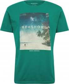 SELECTED HOMME Tričko \'REG VIBES\' tyrkysová