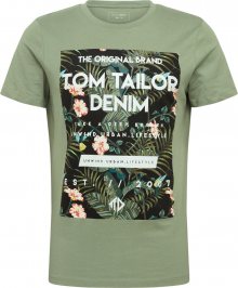 TOM TAILOR DENIM Tričko khaki / mix barev