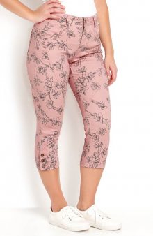 Capri kalhoty se vzorem / růžová/se vzorem