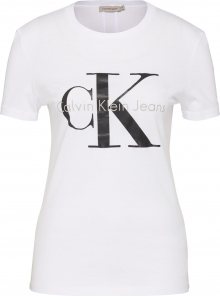 Calvin Klein Jeans Tričko \'SHRUNKEN\' černá / bílá