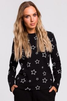Dámská mikina - pulovr M444 - MOE černá vzor XXL