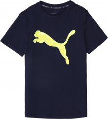 PUMA Shirt \'Active Sports Graphic Tee B\' tmavě modrá / citronová