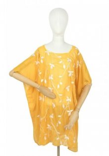 Art Of Polo 20138 Flower Elegance Pareo 90x90 cm mustard