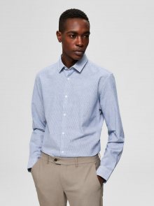 Světle modrá slim fit košile s příměsí lnu Selected Homme Linen
