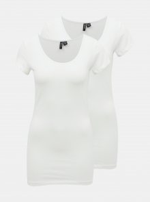 Sada dvou bílých basic triček VERO MODA Maxi