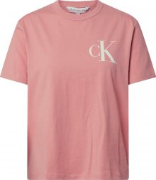 Calvin Klein Jeans Tričko \'BACK INSTITUTIONAL LOGO SLIM TEE\' starorůžová