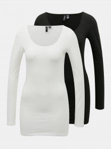 Sada dvou basic triček v bílé a černé barvě VERO MODA Maxi