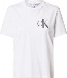 Calvin Klein Jeans Tričko \'BACK INSTITUTIONAL LOGO SLIM TEE\' bílá